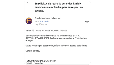 Notificación por correo